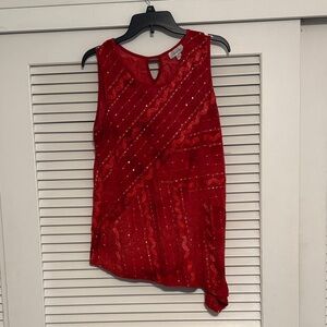 Dress Barn Red Sequin Tank Top